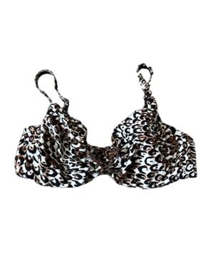 PROFILE BY GOTTEX Leopard Print Bikini Top, Bra Style with Underwire 32D